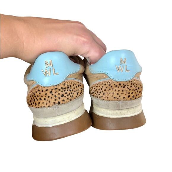 Madewell Kickoff Sneaker Mixed Print Calf Hair Cheetah Print Leather Size 6 - Picture 8 of 11